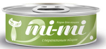 Mi-mi - Консервы для кошек и котят с тунцом и перепелиным яйцом в желе, 80гр