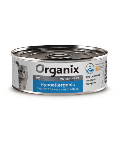 Organix Veterinary Hypoallergenic - Корм консервированный полнорационный диетический для взрослых кошек при пищевой аллергии, 100гр
