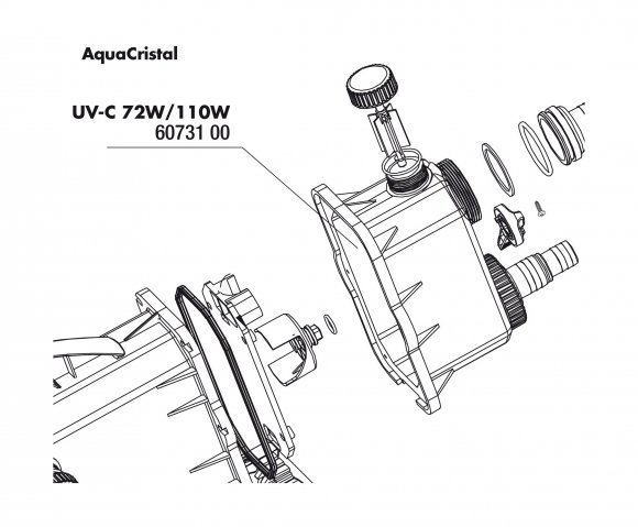 JBL AquaCristal cover panel, bypass - Крышка блока подключения шлангов для УФ-стерилизатора AquaCristal 72/110 Вт