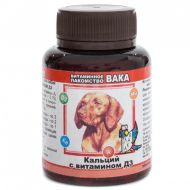 Вака - Витамины для собак, с кальцием и витамином Д3, 80 таб.