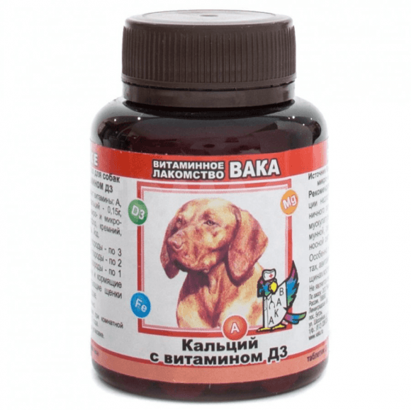 35548.580 Vaka - Vitamini dlya sobak, s kalciem i vitaminom D3, 80 tab. kypit v zoomagazine «PetXP» Вака - Витамины для собак, с кальцием и витамином Д3, 80 таб.