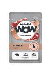 AlphaPet WOW Superpremium - Паштет для собак с ягненком, пауч, 85 г
