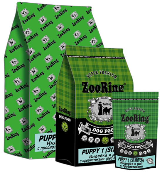 ZooRing - Сухой корм для щенков с 3-х недель, Индейка и Рис, 20 кг (Puppy 1 Starter)