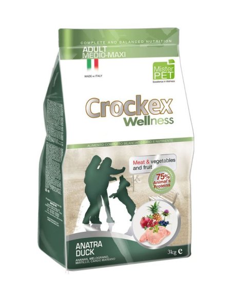 Crockex Wellness - Сухой корм для собак средних и крупных пород утка с рисом