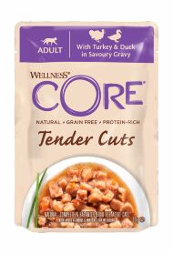 Core Tender Cuts - Паучи из индейки с уткой в виде нарезки в соусе для кошек 85 г