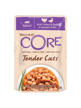 Core Tender Cuts - Паучи из индейки с уткой в виде нарезки в соусе для кошек 85 г