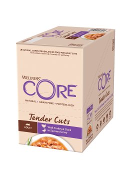 Core Tender Cuts - Паучи из индейки с уткой в виде нарезки в соусе для кошек 85 г