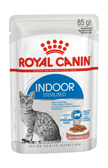Royal Canin Indoor Sterilised - Паучи для домашних стерилизованных кошек, в соусе 85гр