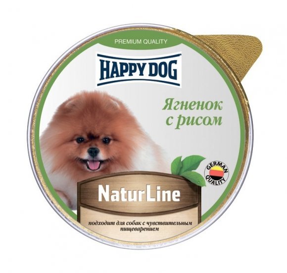 Happy Dog - Паштет для собак, Ягненок с рисом 125гр