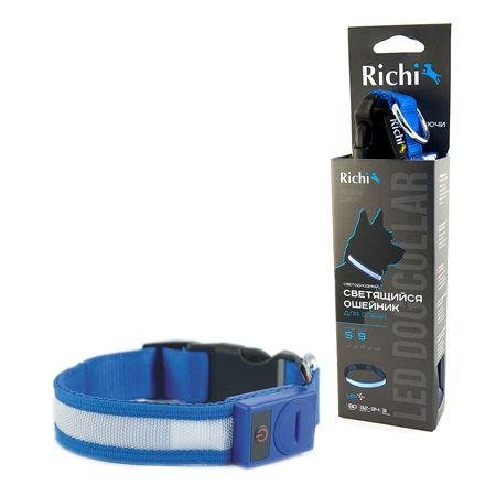 Richi - Ошейник для Собак со светящейся лентой 32-34 см