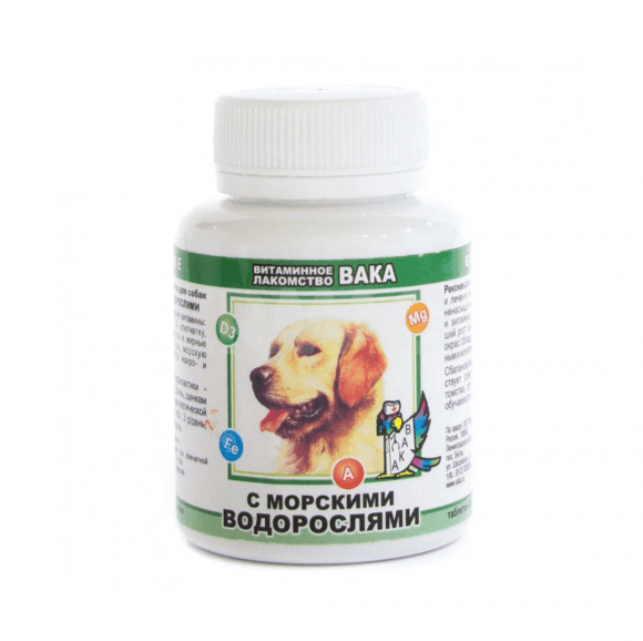 35549.580 Vaka - Vitamini dlya sobak, s morskimi vodoroslyami, 80 tab. kypit v zoomagazine «PetXP» Вака - Витамины для собак, с морскими водорослями, 80 таб.