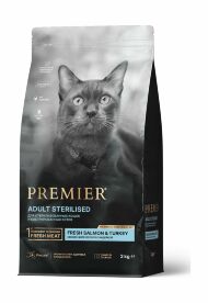 Premier Cat Sterilised Salmon&Turkey - Сухой корм для  стерилизованных кошек и кастрированных котов, с Лососем и Индейкой
