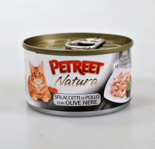 Petreet - Консервы для кошек куриная грудка с оливками 70 г