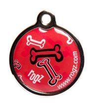 Rogz - Медальон-адресник для собак и кошек "Красные косточки"