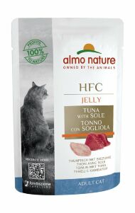 Almo Nature HFC Jelly - паучи для кошек с тунцом и камбалой в желе 55 гр