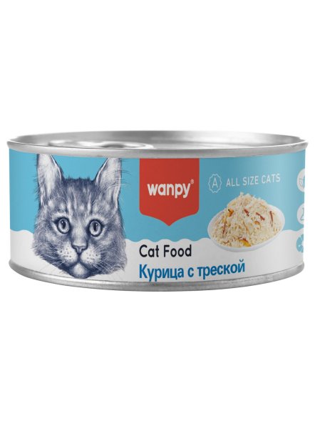 Wanpy Cat - Консервы для кошек &amp;quot;Курица с треской&amp;quot; 95 г