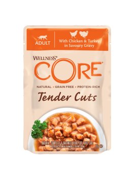 Core Tender Cuts - Паучи из курицы с индейкой в виде нарезки в соусе для кошек 85 г