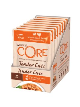 Core Tender Cuts - Паучи из курицы с индейкой в виде нарезки в соусе для кошек 85 г