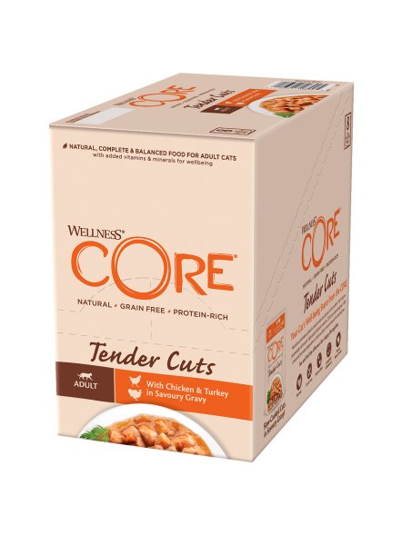 Core Tender Cuts - Паучи из курицы с индейкой в виде нарезки в соусе для кошек 85 г