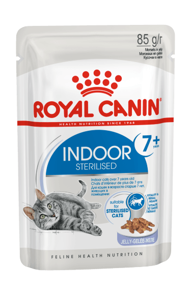 Royal Canin Indoor Sterilised 7+ - Паучи для домашних стерилизованных кошек старше 7 лет, в желе 85гр