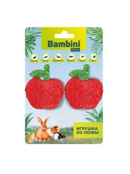Bambini Pets - Игрушка для грызунов, яблочки из люфы, 2 шт