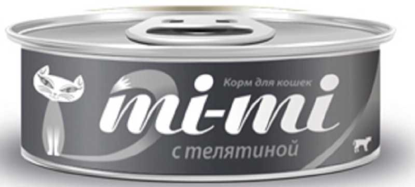 Mi-Mi - Консервы для кошек и котят с телятиной, 80г
