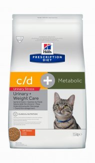 Hill's Prescription Diet C/D + Metabolic - Сухой корм для кошек, профилактика МКБ при стрессе, 1.5 кг