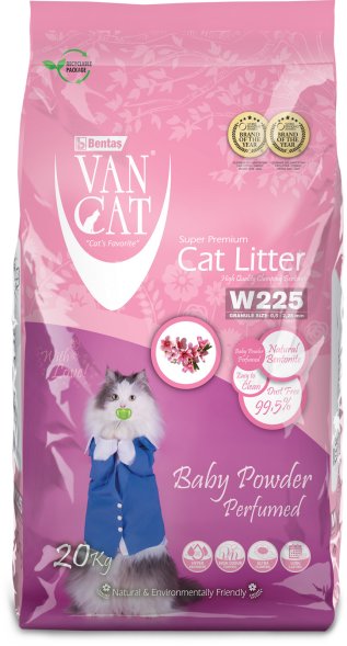 Van Cat - Комкующийся наполнитель без пыли, с ароматом детской присыпки