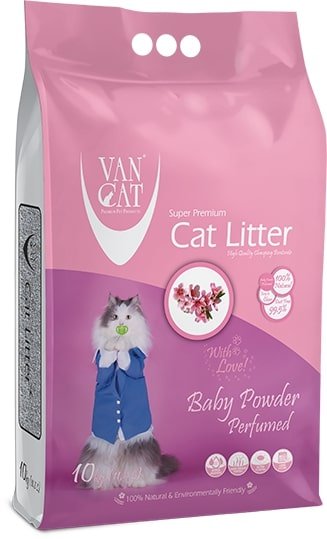 Van Cat - Комкующийся наполнитель без пыли, с ароматом детской присыпки