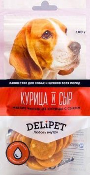 Delipet Мягкие куриные чипсы с сыром 90 гр
