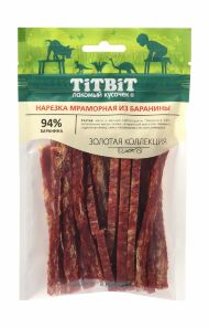 TiTBiT - Лакомство для собак, Нарезка мраморная из Баранины, 80 гр
