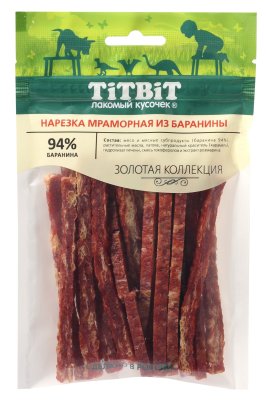 TiTBiT - Лакомство для собак, Нарезка мраморная из Баранины, 80 гр TiTBiT - Лакомство для собак, Нарезка мраморная из Баранины, 80 гр