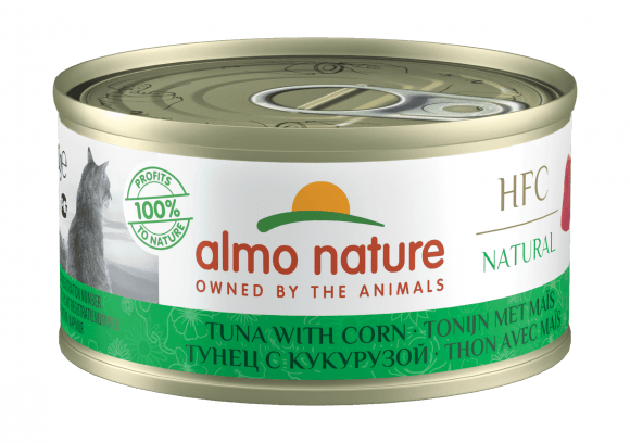 Almo Nature - консервы для кошек тунец-сладкая кукуруза 70гр