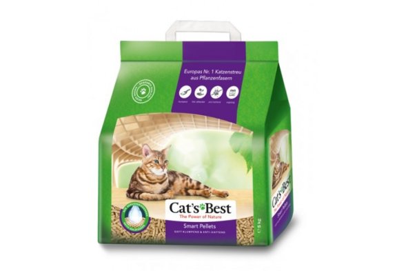 Cat`s Best Smart Pellets - Комкующийся древесный наполнитель для кошачьего туалета