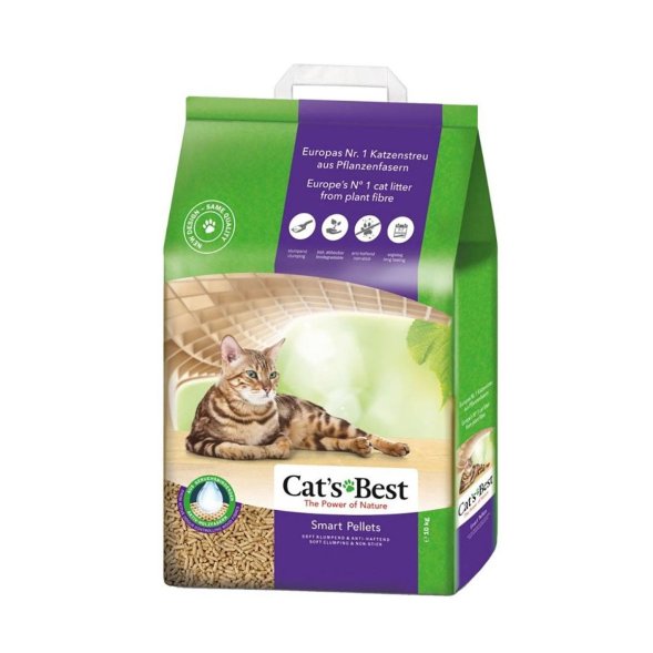 Cat`s Best Smart Pellets - Комкующийся древесный наполнитель для кошачьего туалета