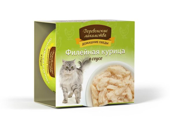 Деревенские Лакомства - Консервы для кошек «Филейная курица в соусе» 80гр