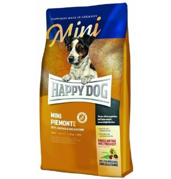 Happy Dog Piemonte - Сухой корм для собак малых пород, с уткой, морской рыбой и каштаном