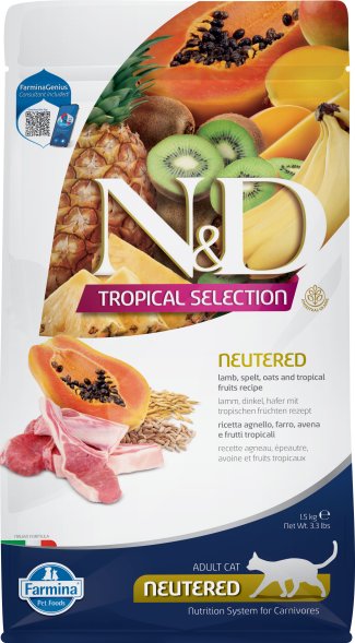 Farmina N&amp;amp;D Tropical Neutered - Сухой корм для стерилизованных кошек, с Ягненком