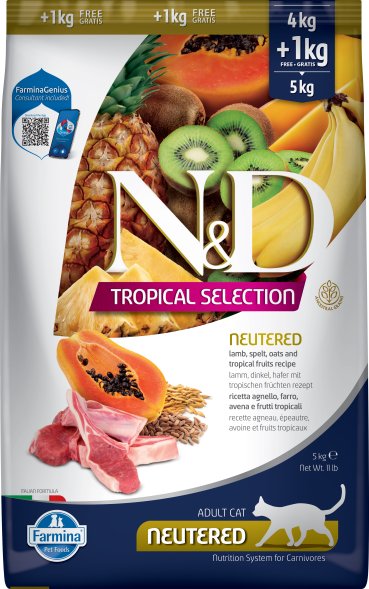 Farmina N&amp;amp;D Tropical Neutered - Сухой корм для стерилизованных кошек, с Ягненком