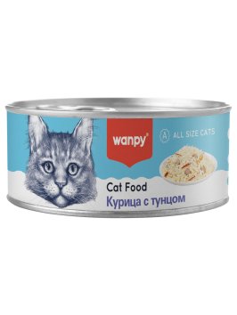 Wanpy Cat - Консервы для кошек "Курица с тунцом" 95 г
