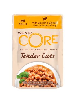 Core Tender Cuts - Паучи из курицы с куриной печенью в виде нарезки в соусе для кошек 85 г