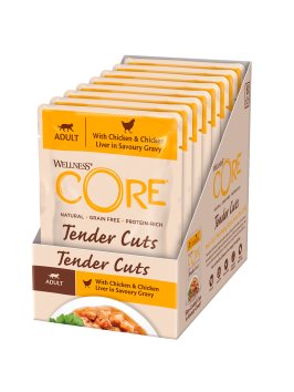 Core Tender Cuts - Паучи из курицы с куриной печенью в виде нарезки в соусе для кошек 85 г