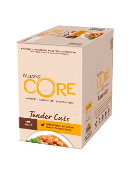 Core Tender Cuts - Паучи из курицы с куриной печенью в виде нарезки в соусе для кошек 85 г