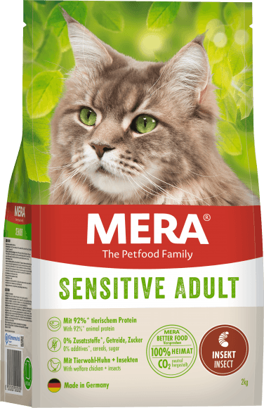 Mera Cats Sensitive Chicken & Insects - Сухой корм для кошек с чувствительным пищеварением с белком насекомых