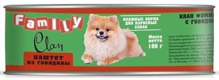 Clan Family - Консервы для собак паштет из говядины №49 100г