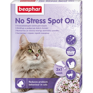 Beaphar - Успокаивающие капли для кошек 3 пипетки (No Stress Spot On)