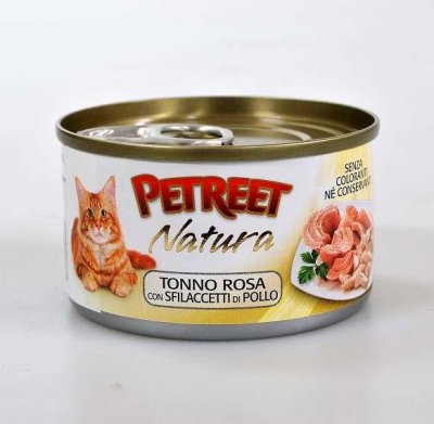 Petreet - Консервы для кошек куриная грудка с тунцом 70 г