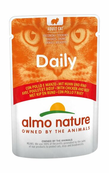 Almo Nature Daily Menu - консервы для кошек Меню с курицей и говядиной 70гр