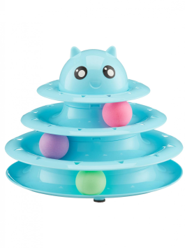 Pet-it - Игрушка-дразнилка для кошек Пирамидка, голубая