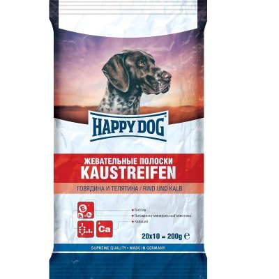 Happy Dog - Полоски жевательные для собак с говядиной 200гр